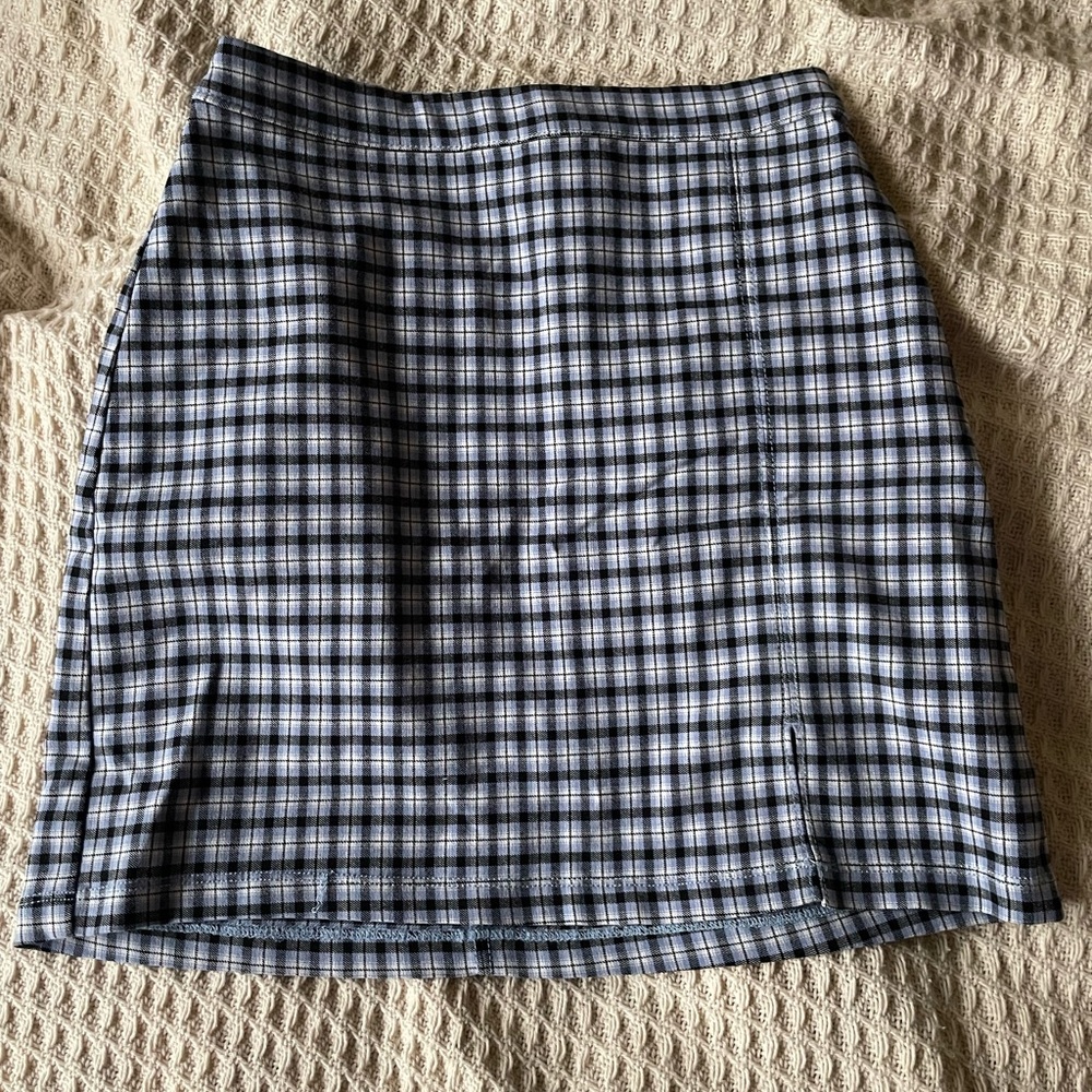 Hollister Blue and White Plaid Skirt